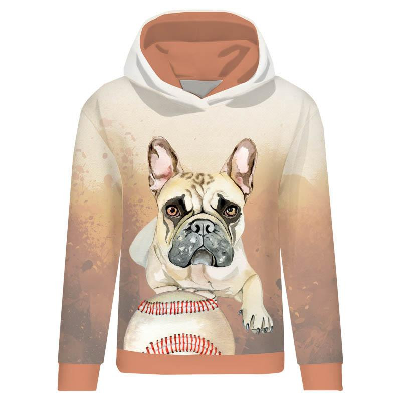 CLASSIC WOMEN’S HOODIE (POLA) - BULLDOG / brown - looped knit fabric 