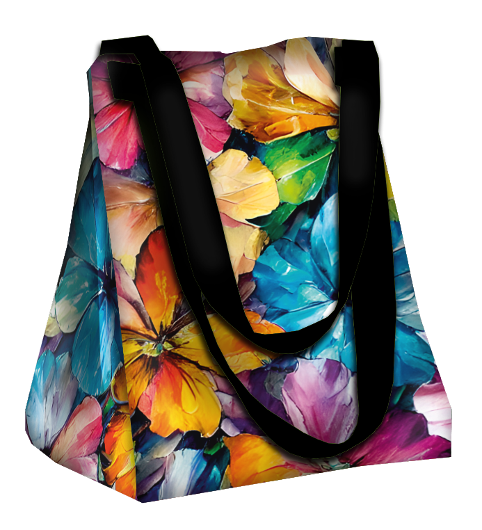 XL bag with in-bag pouch 2 in 1 - WATER-COLOR FLOWERS pat. 8 - sewing set