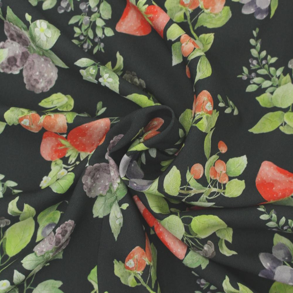 FRUIT / black - viscose woven fabric