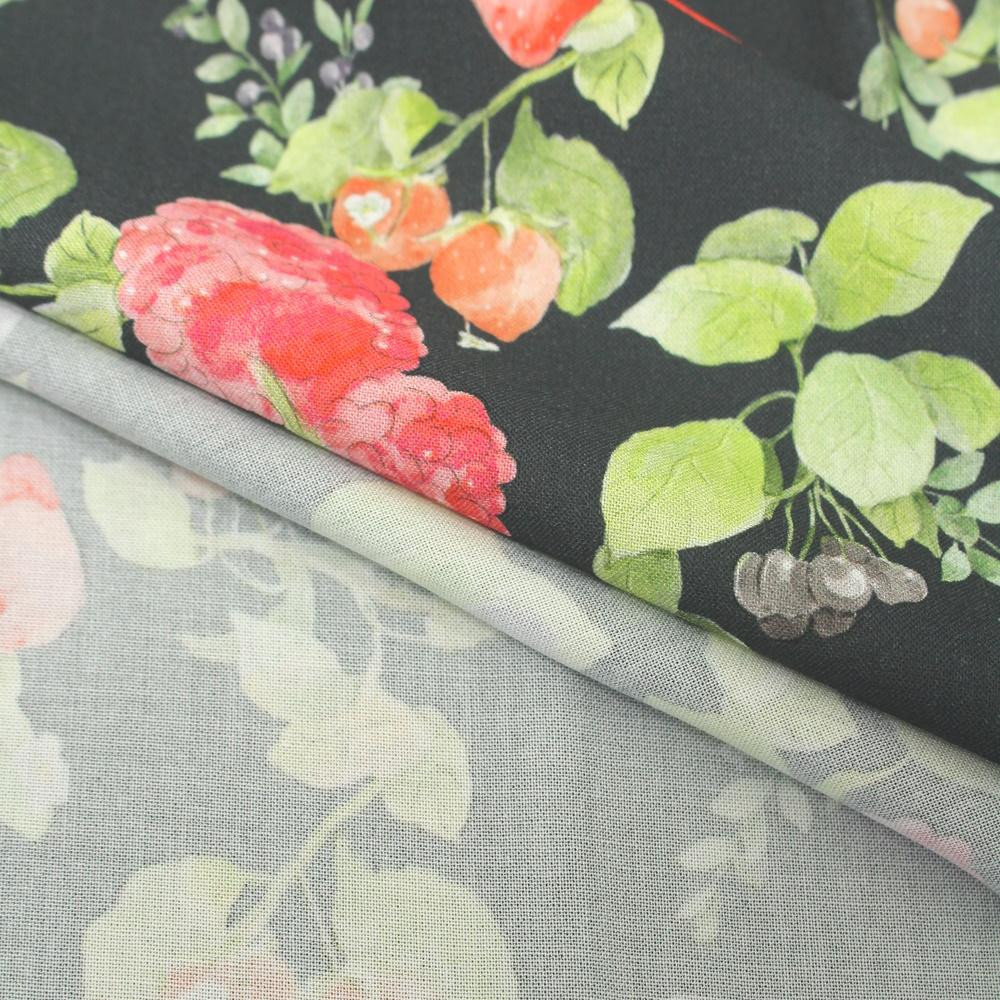 FRUIT / black - viscose woven fabric