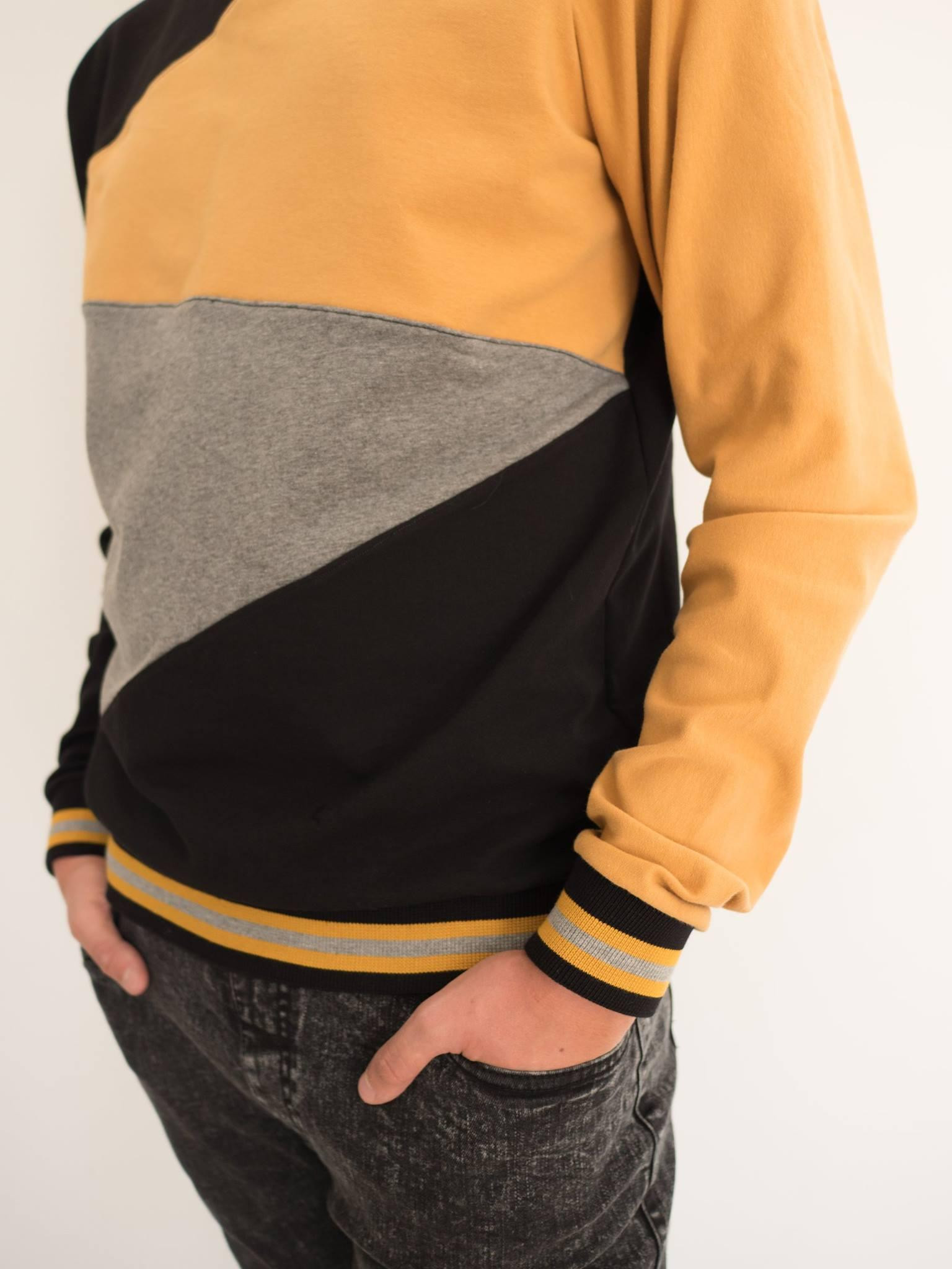 Folded ribbing GREY / white140cm
