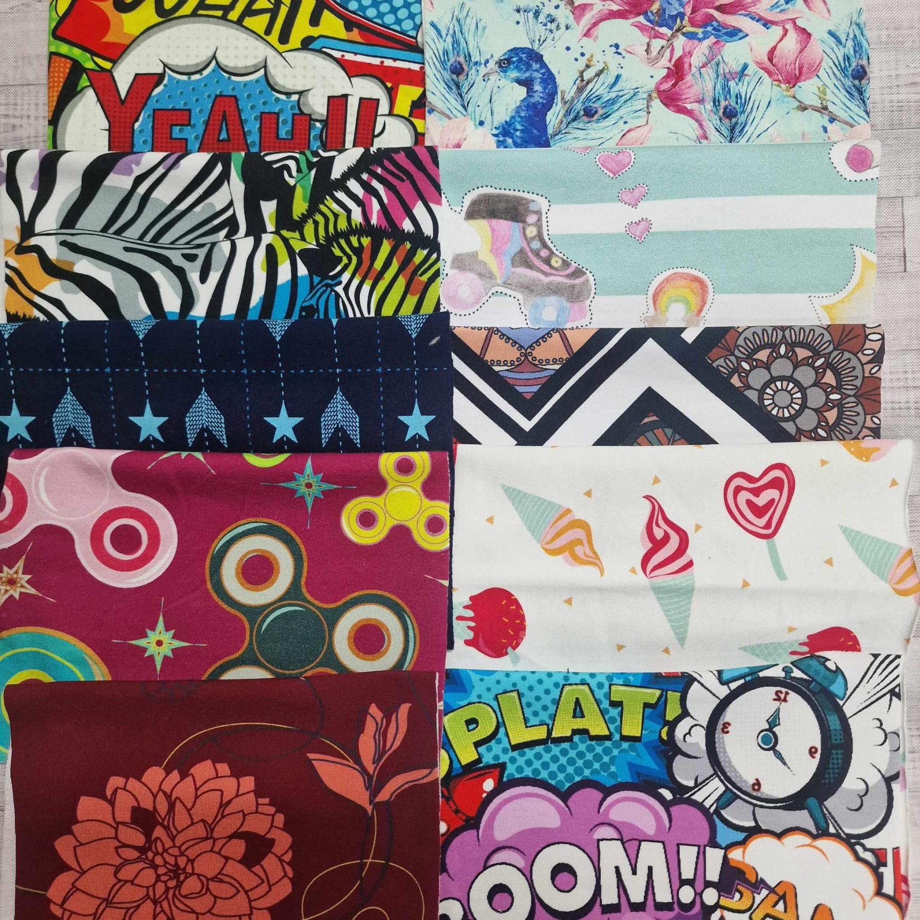 MIX. COLORFUL COUPONS FOR PATCHWORK/DIY (10 pcs. A4)