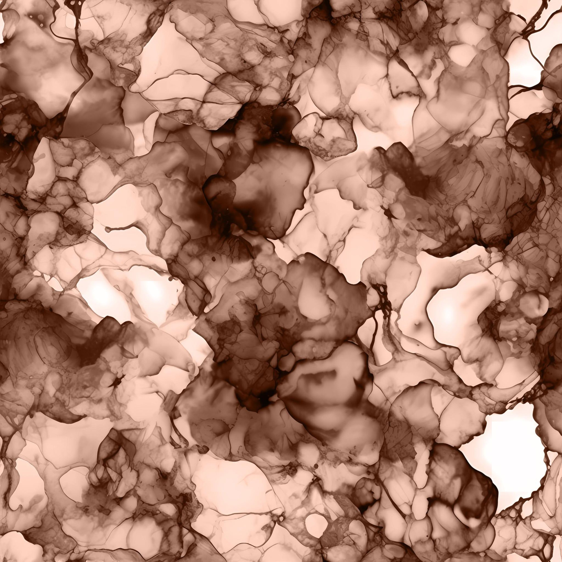 ALCOHOL INK / Mocha Mousse  - looped knit fabric