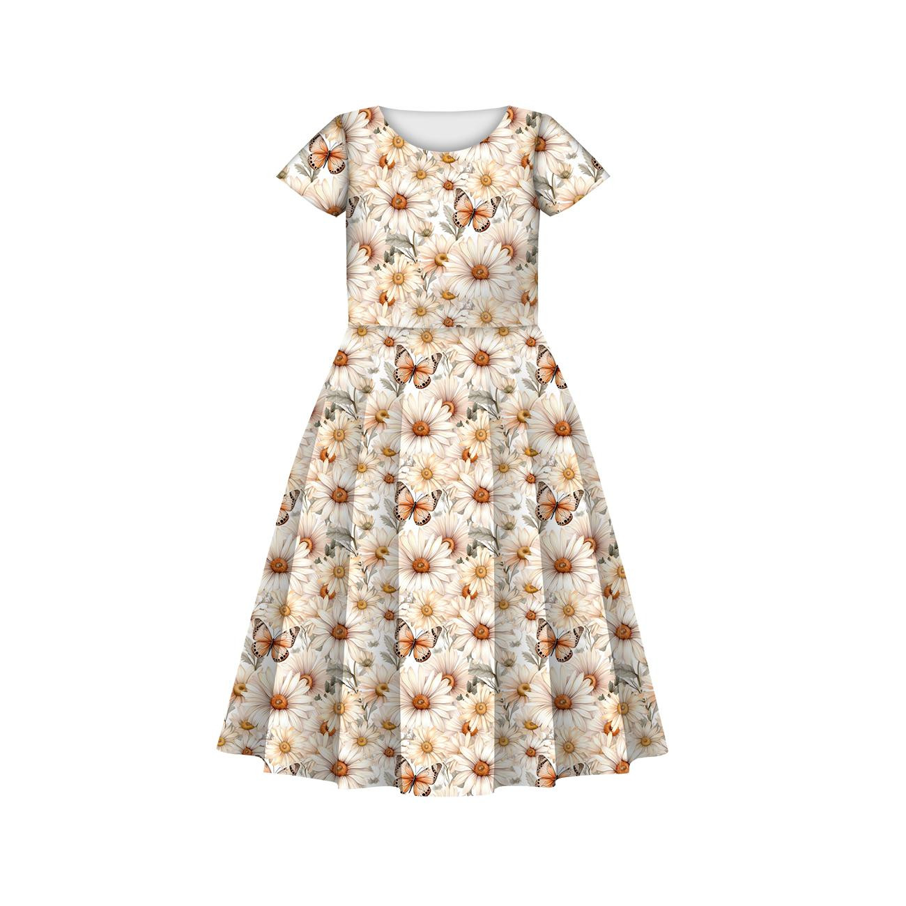 Butterfly & Flowers wz.4 - viscose woven fabric