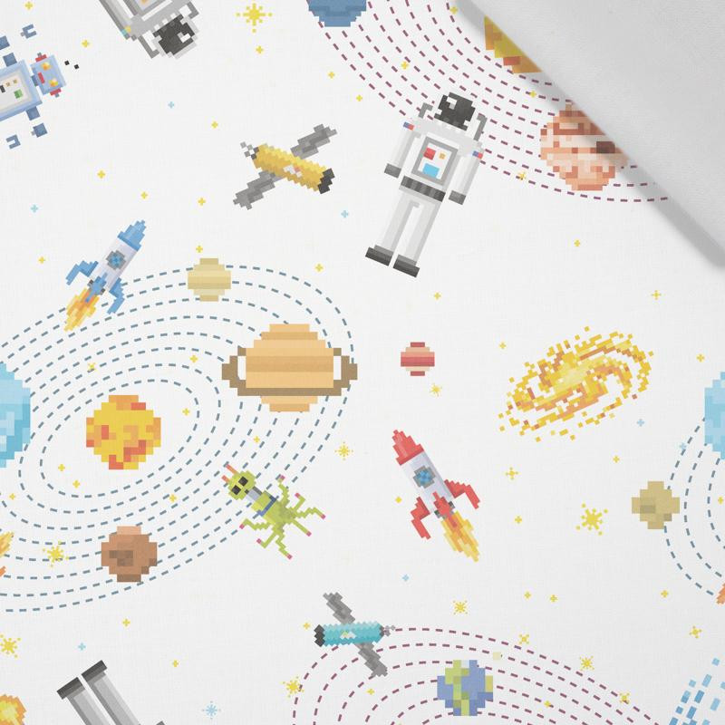 COSMOS PAT. 2 ( RETRO ) / white - Cotton woven fabric