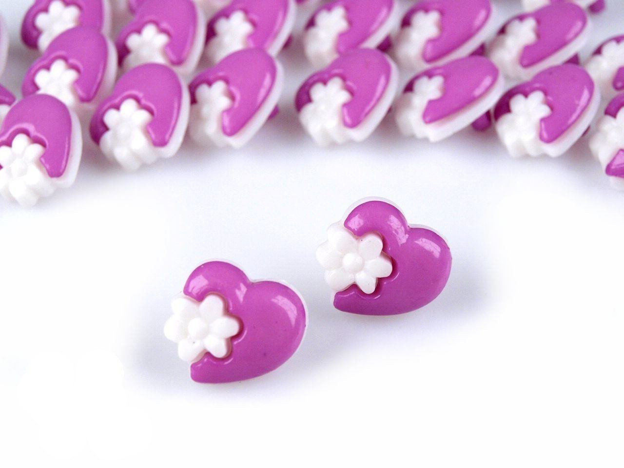 Kids button Heart Purple