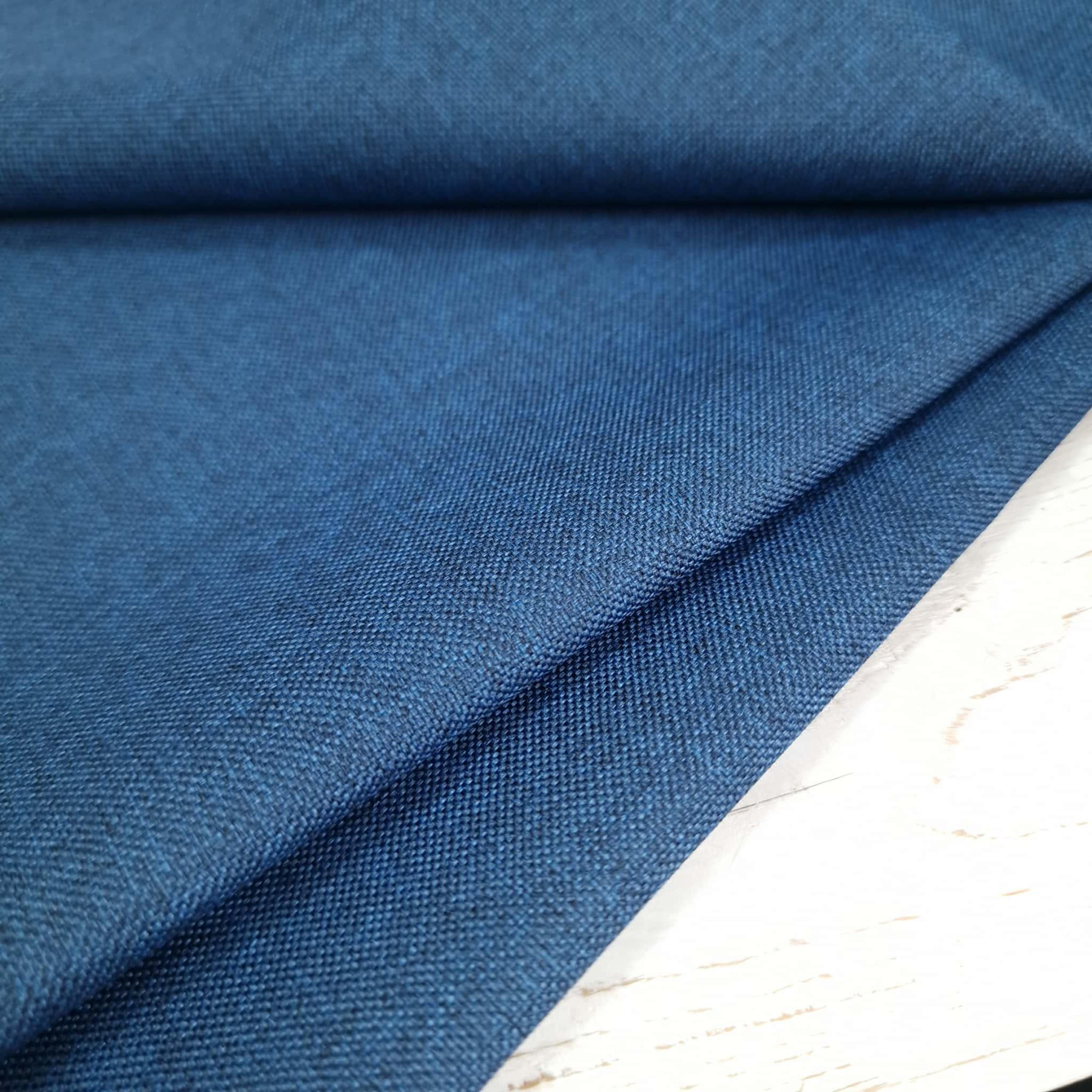 Waterproof woven fabric linen imitation - BLUE