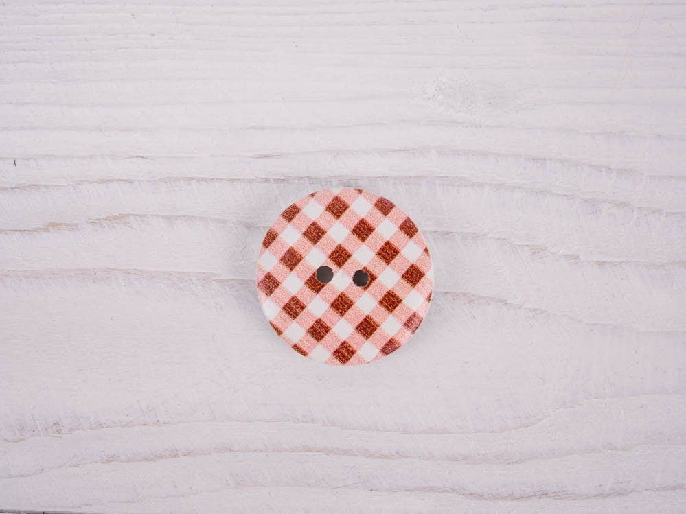 Wooden STRIPES Button - BROWN 36 mm