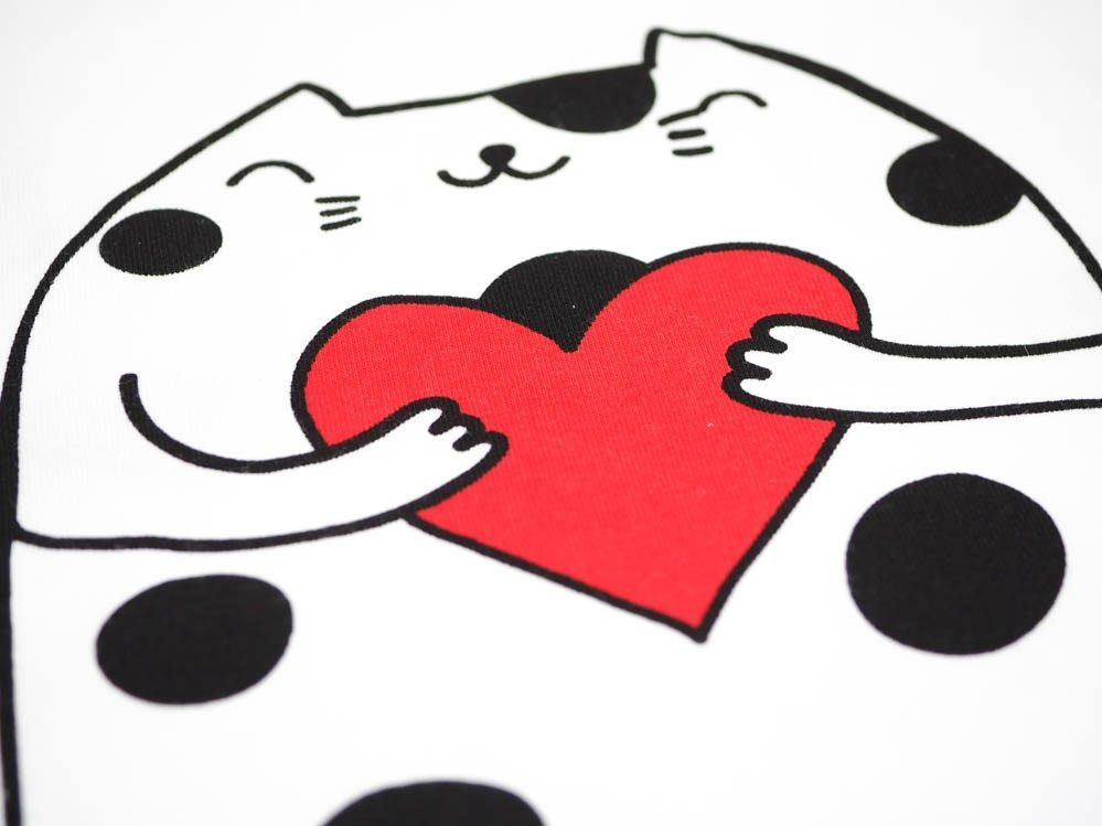 CATS IN LOVE wz.2 small / WHITE - panel single jersey TE210