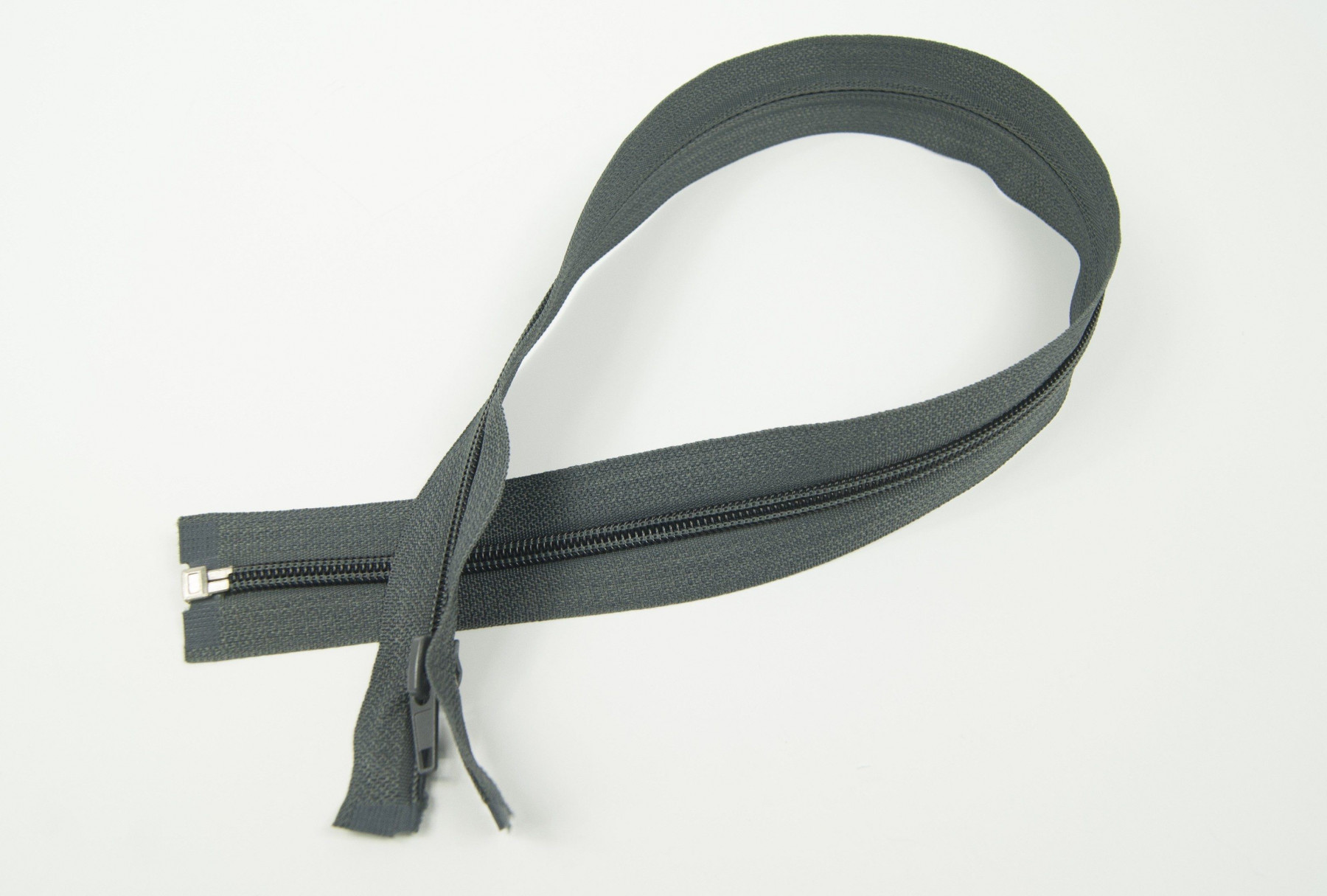 Nylon Zipper (coil) 5mm open-end 50 cm DARK GREY