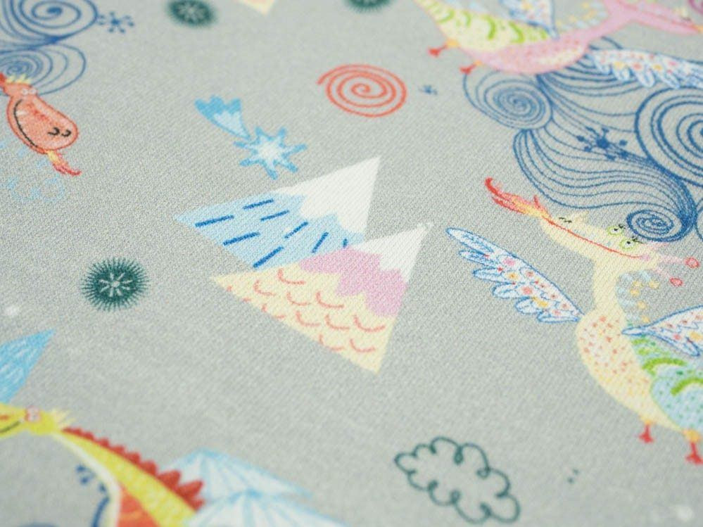 DRAGONS / grey - Viscose jersey WE210