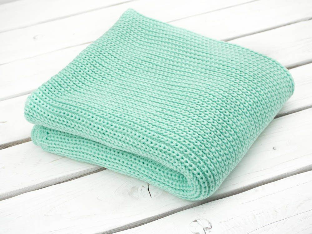 BLANKET / mint S - knitted panel