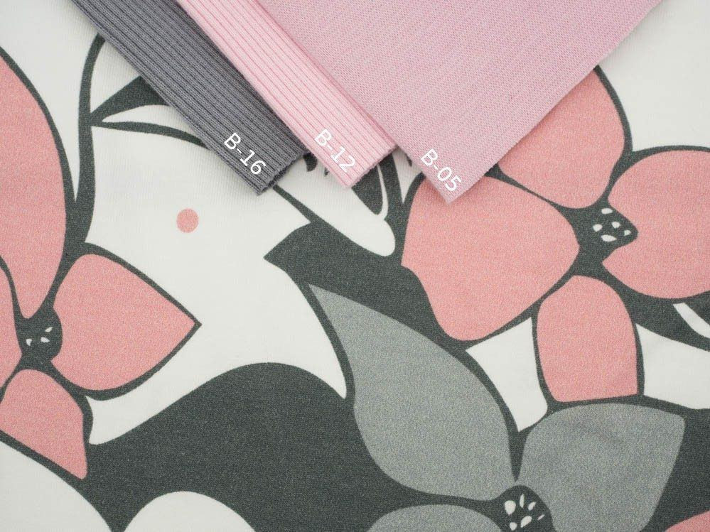 FLORAL PANEL (XL) / grey-pink - panel Viscose jersey WE210
