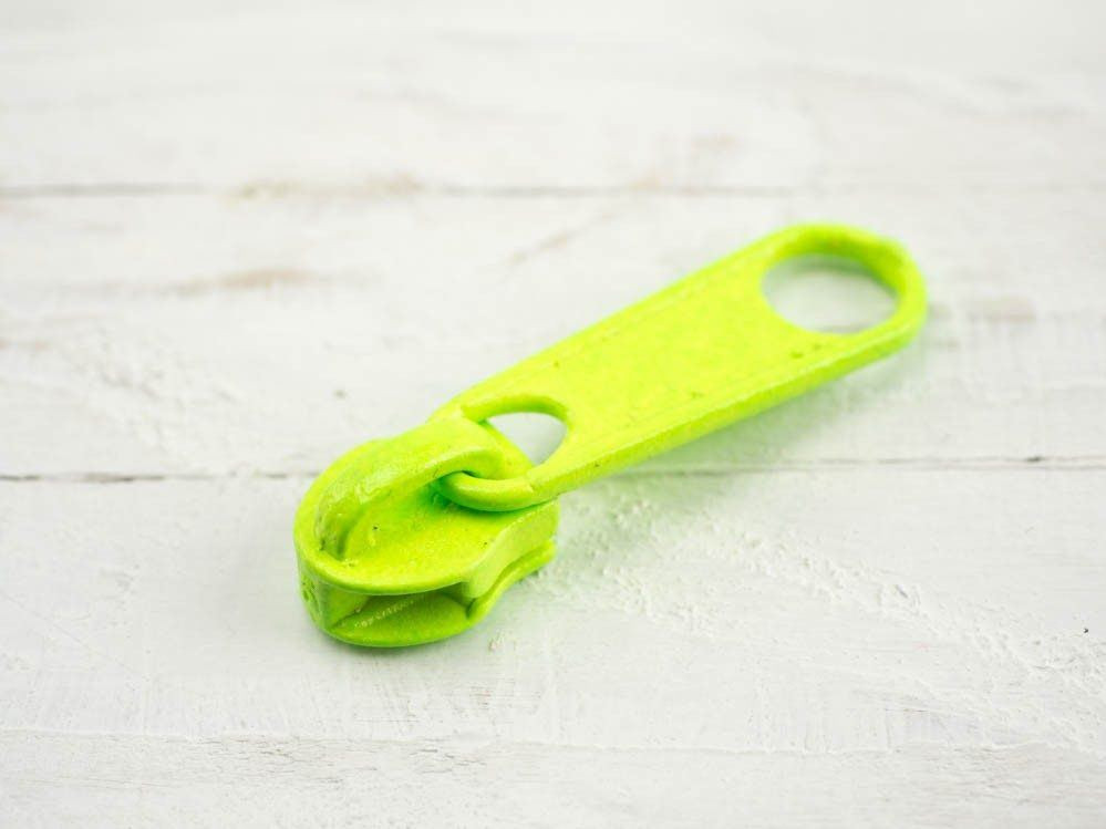 Slider for zipper tape 5mm  neon green   - 1001