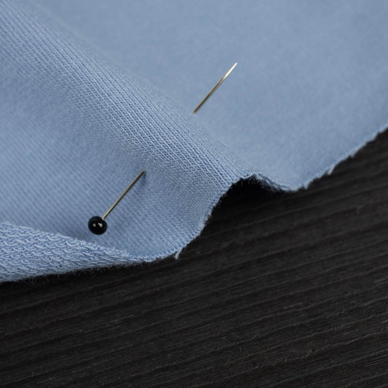 MEHNDI BLACK / B-06 light blue - looped knit fabric