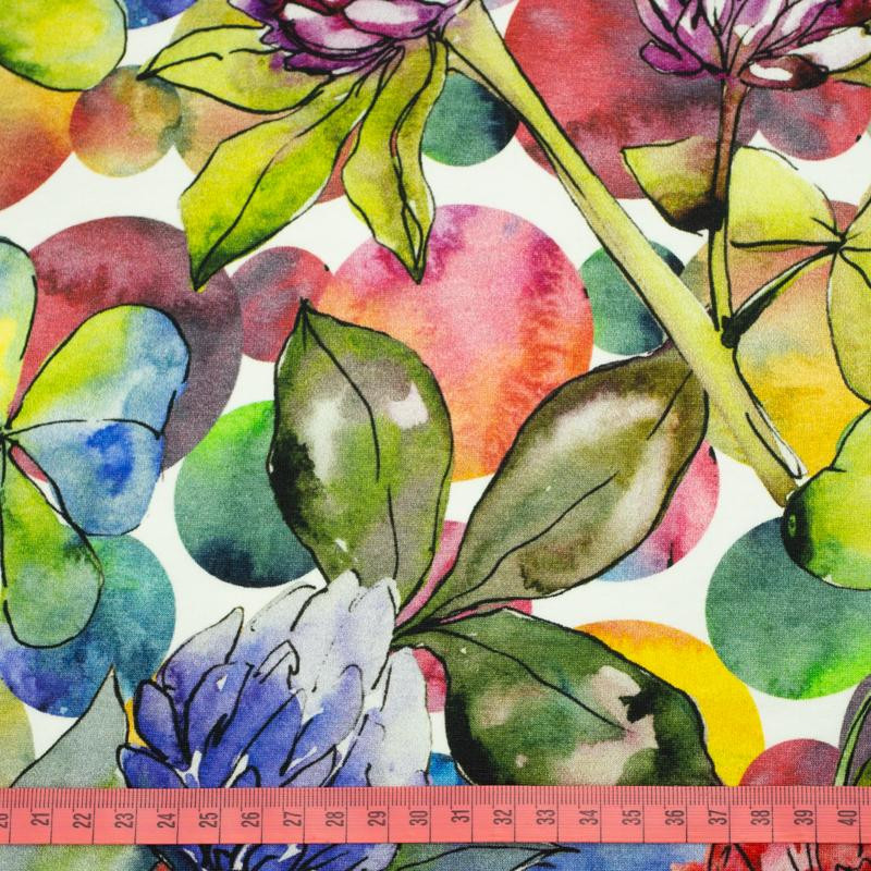 WATERCOLOR CLOVERS - single jersey with elastane TE210