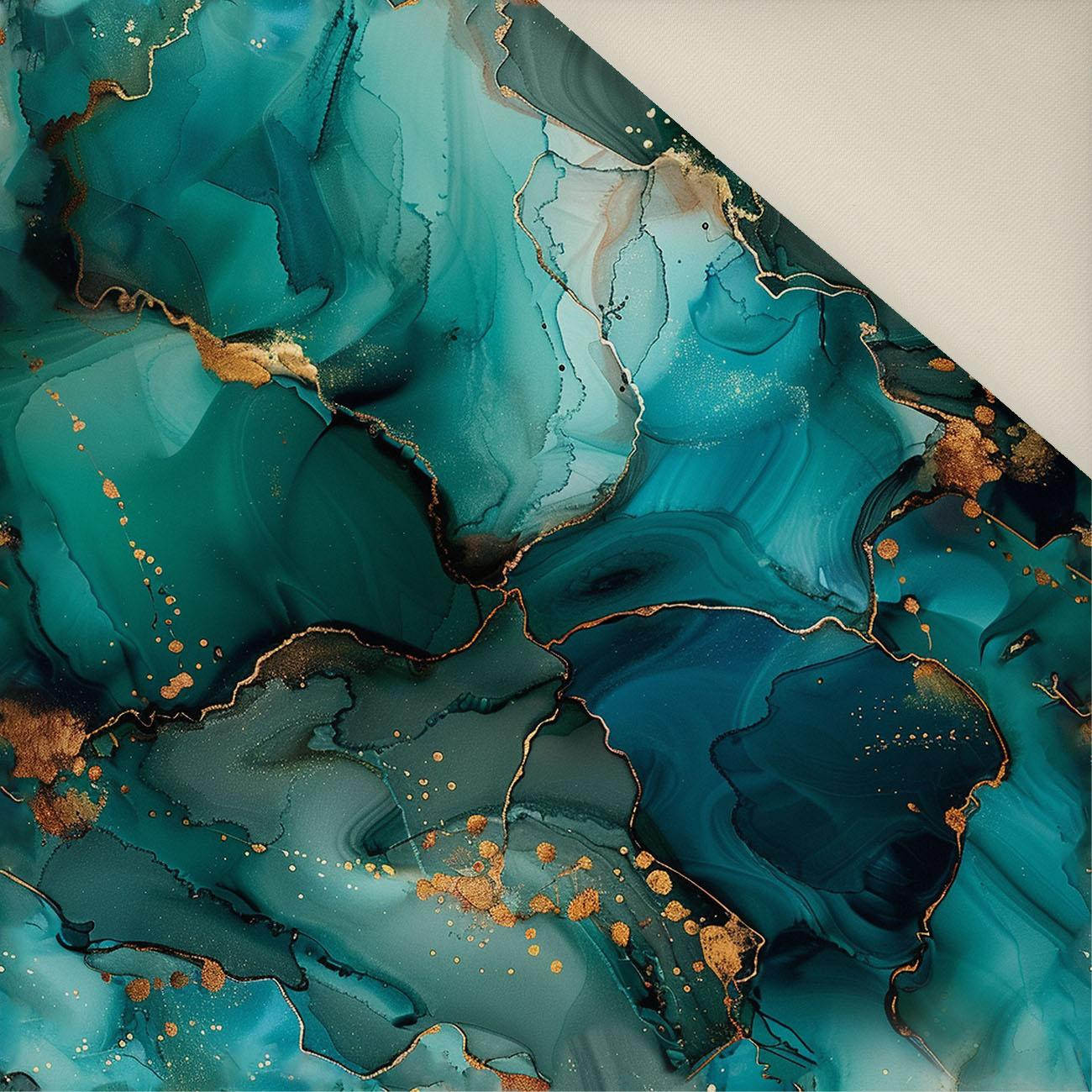 alcohol ink wz.10 TEAL- Upholstery velour 