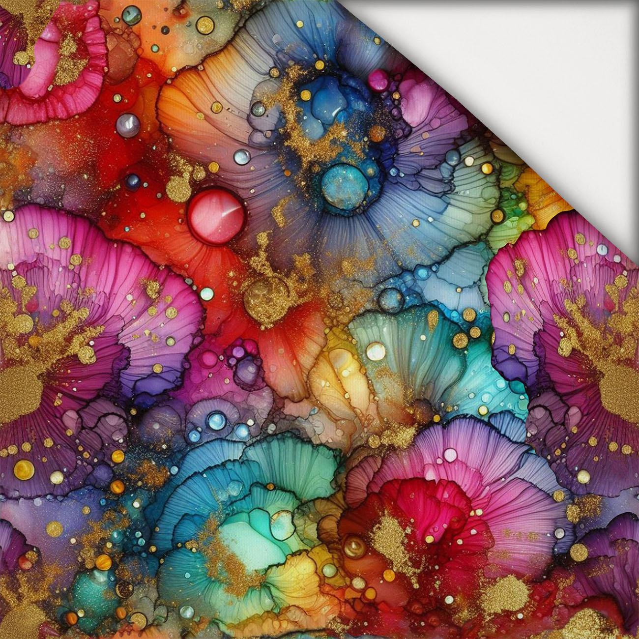 alcohol ink wz.17 RAINBOW - light brushed knitwear