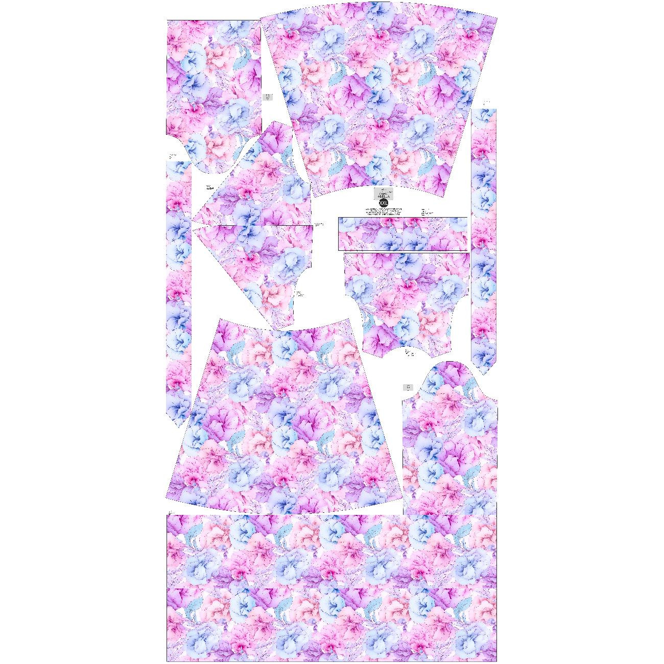WRAP FLOUNCED DRESS (ABELLA) - ALCOHOL PASTEL WZ.2 - sewing set