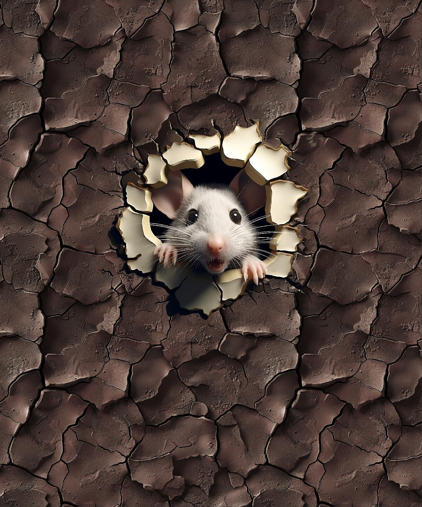 ANIMALS CRACKED wz.6 (MOUSE) - panel (60cm x 50cm) 