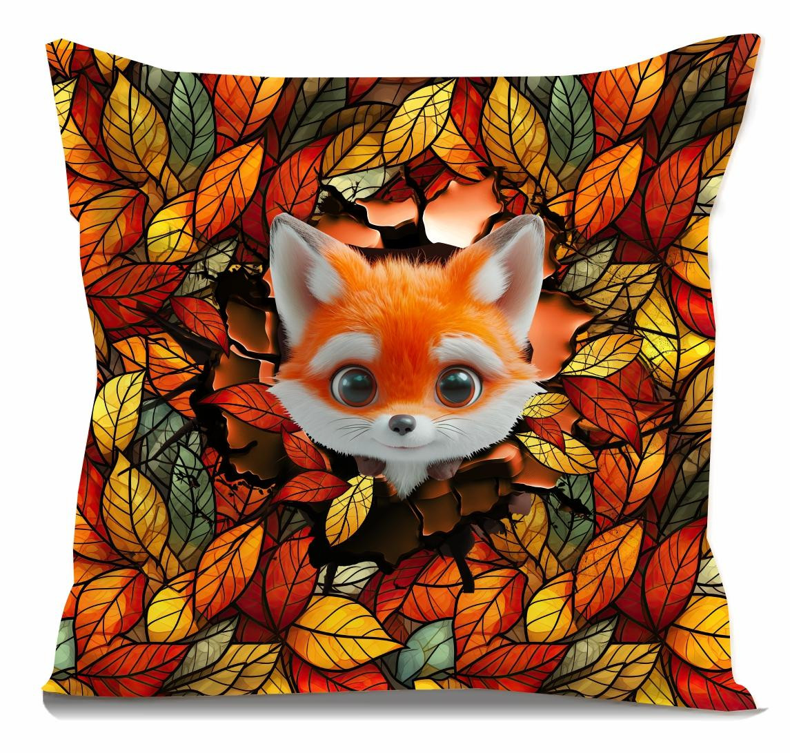ANIMALS CRACKED wz.7 (FOX) - panel (60cm x 50cm) LIŚCIE / WITRAŻ WZ. 2 