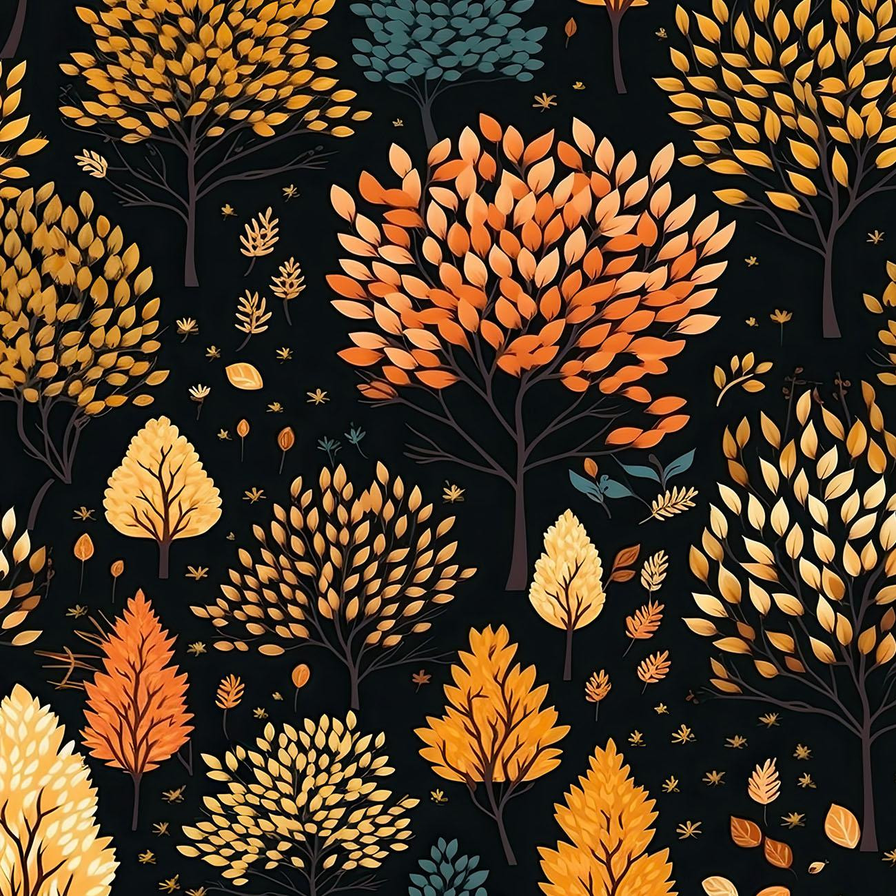 AUTUMN FOREST WZ. 3 - looped knit fabric with elastane ITY