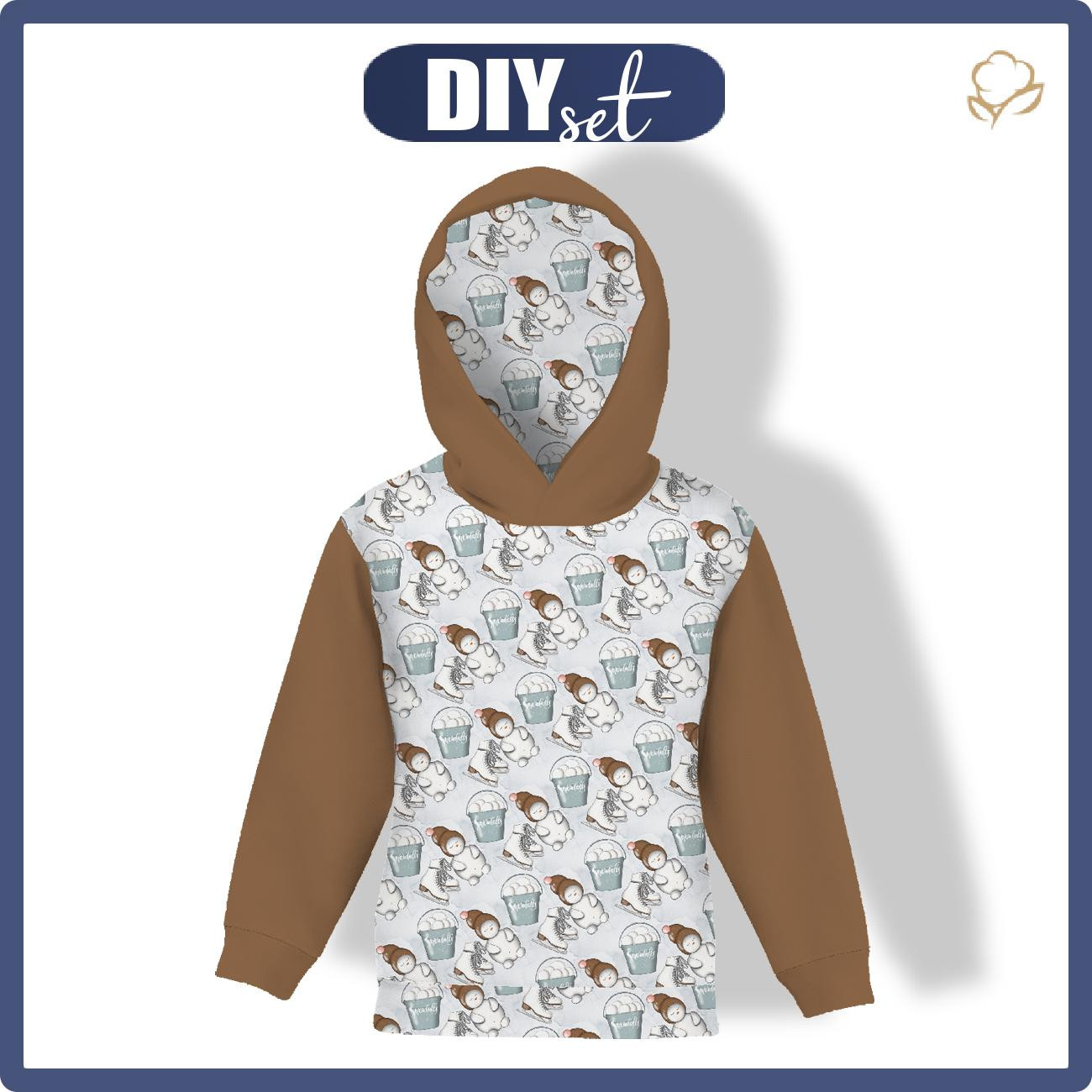 KID'S HOODIE (ALEX) - SNOWMEN AND ICE SKATES (WINTER IN THE CITY) - sewing set