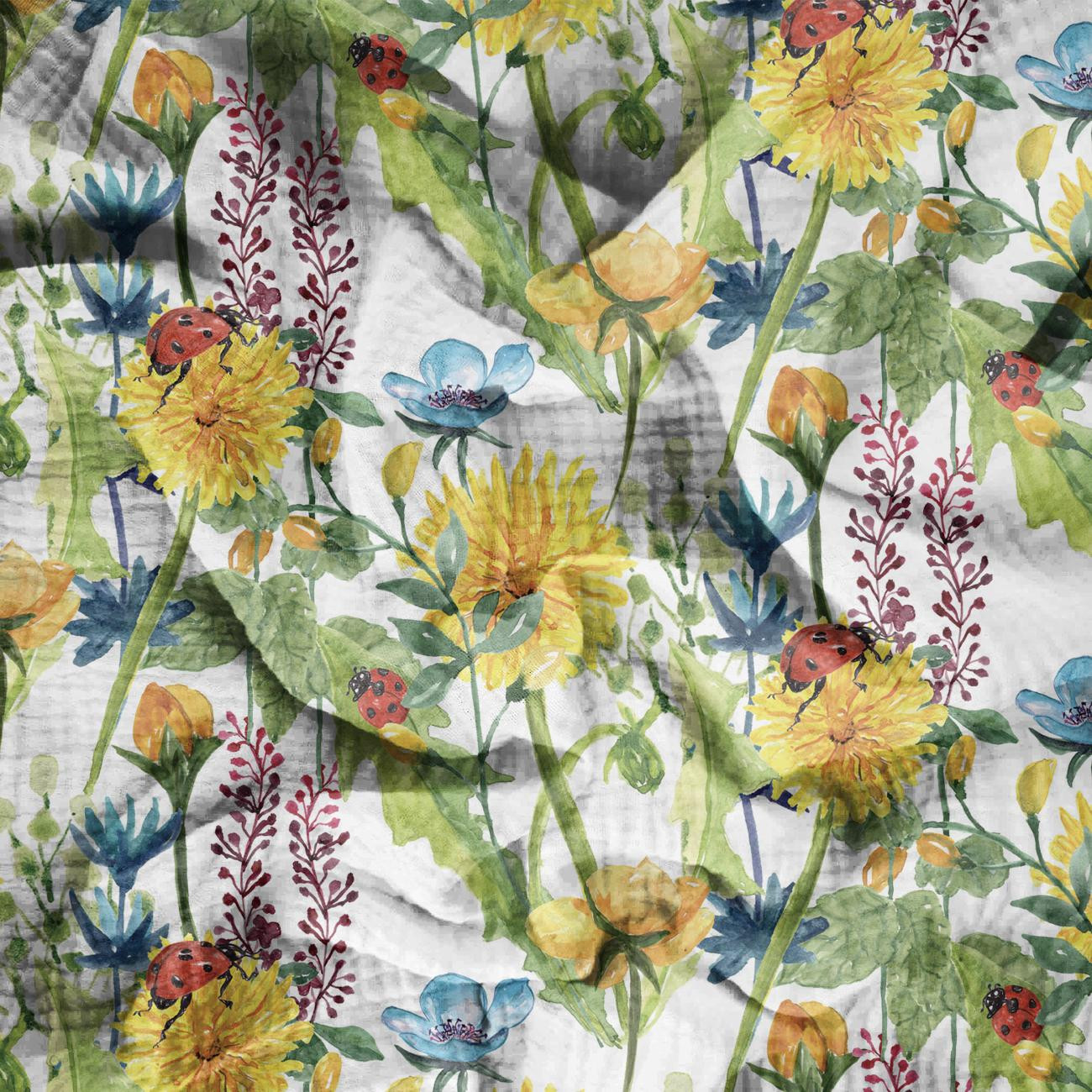 LADYBIRDS IN THE MEADOW (IN THE MEADOW) - Cotton muslin