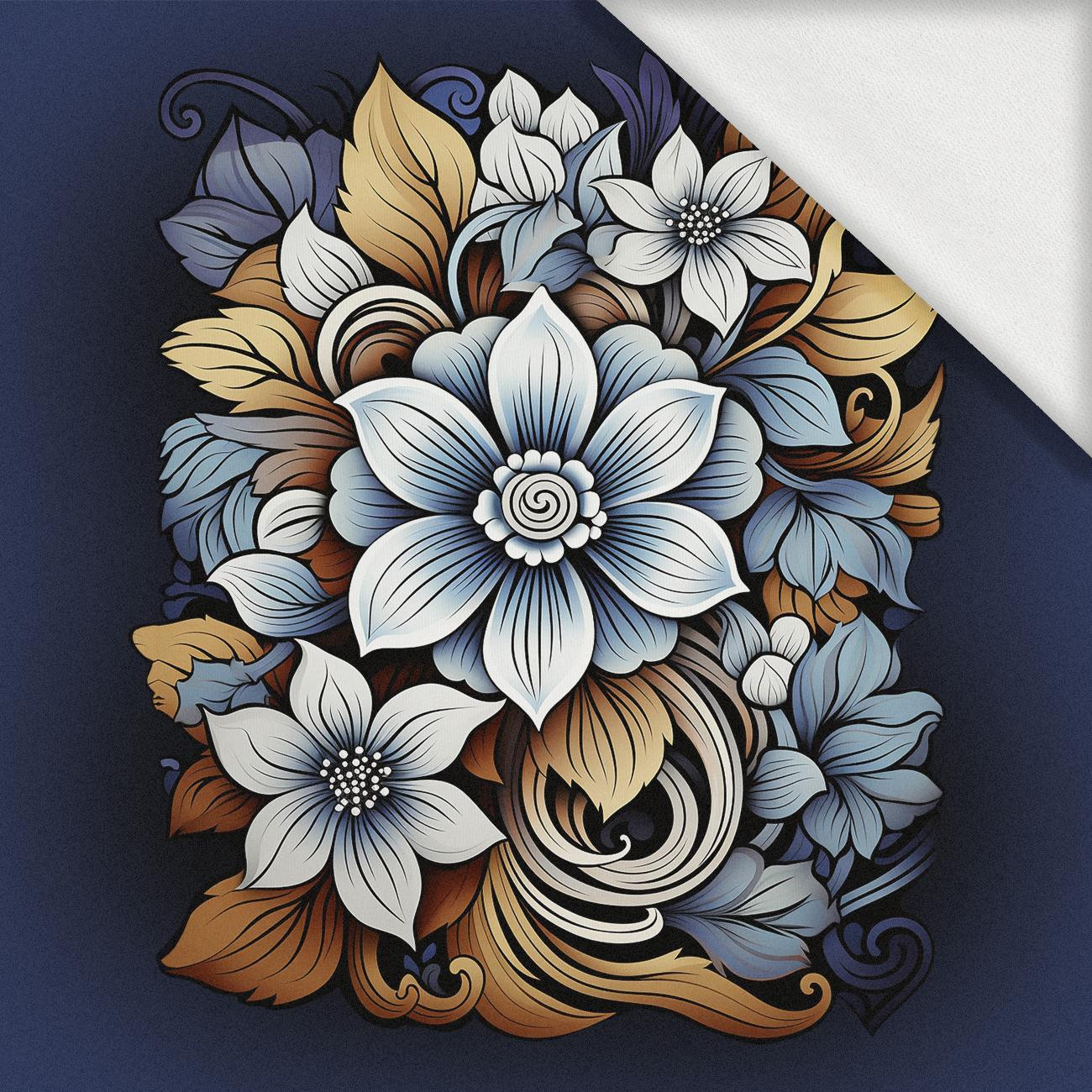 BOUQUET OF FLOWERS WZ.2 -  PANEL (60cm x 50cm) looped knit fabric with elastane ITY