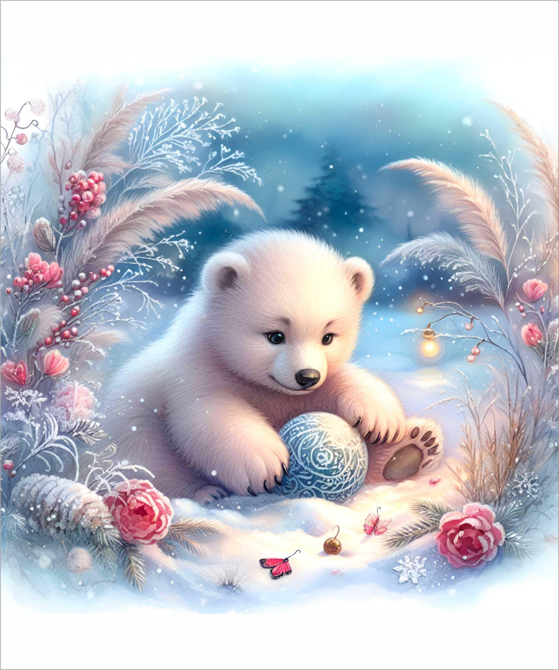Christmas animal wz. 1 - panel (60cm x 50cm) SINGLE JERSEY