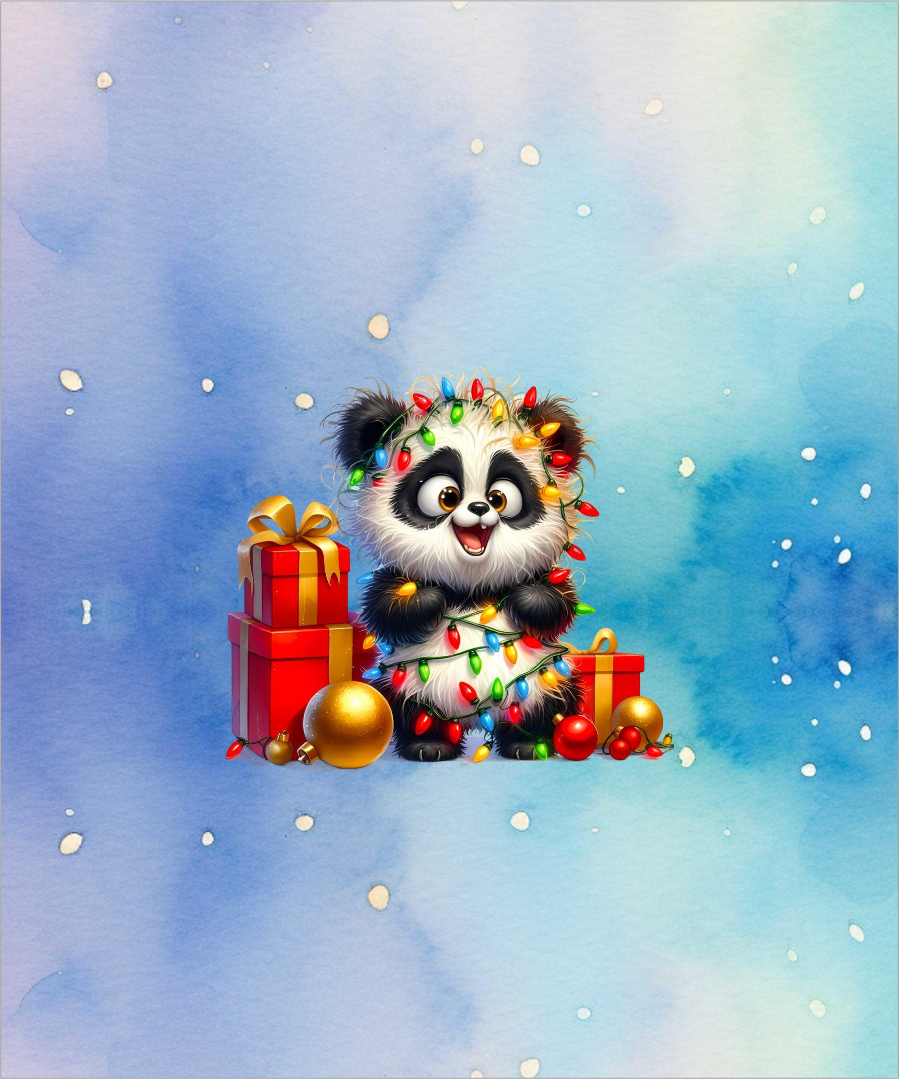 Christmas animal wz. 5 - panel (60cm x 50cm)  Cotton woven fabric