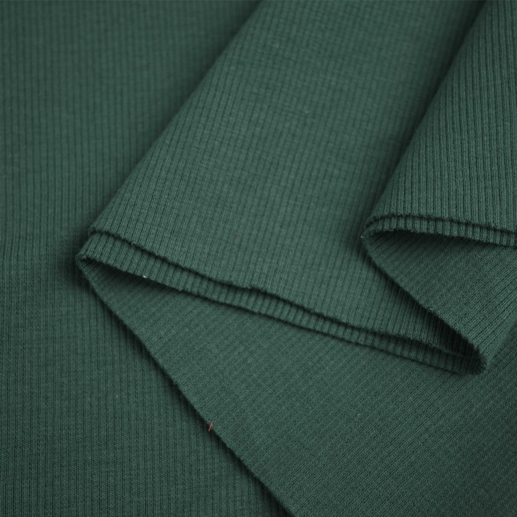 BOTTLE GREEN  - Ribbed knit fabric