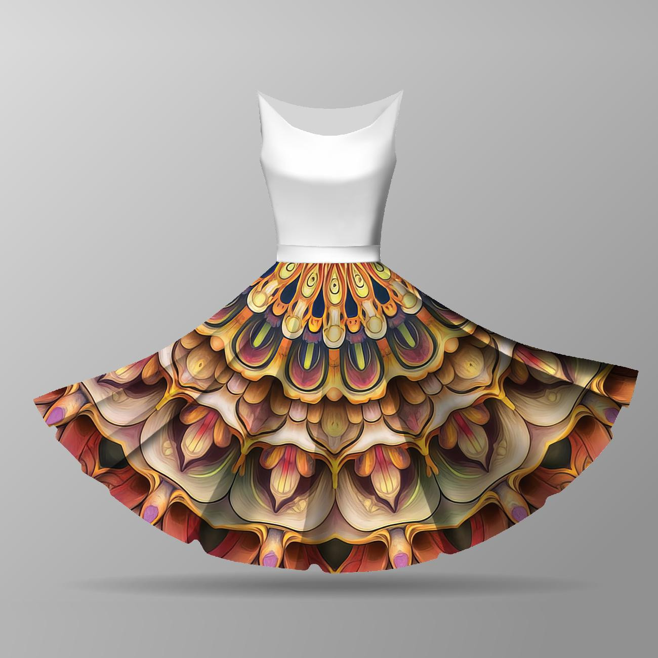 COLORFUL MANDALA PAT.5 - circle skirt panel