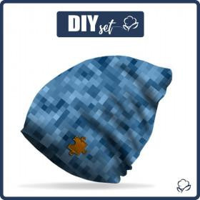 "Beanie" cap  54-56 - PIXELS pat. 2 / blue 