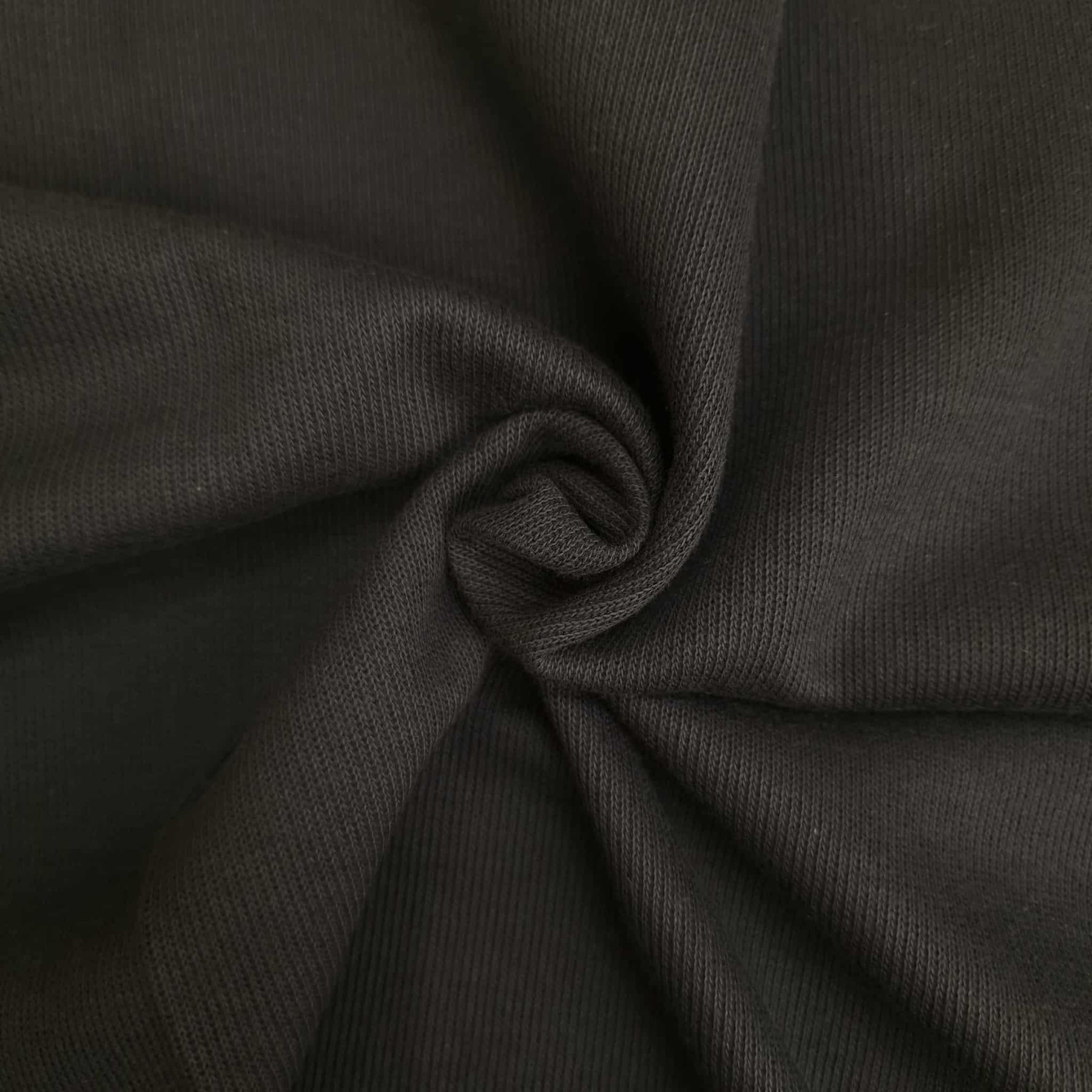 Exclusive Sweater-Knit Sweatshirt Fabric "Margot" - BLACK  (D-16)