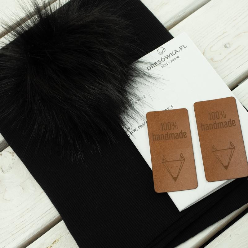 BLACK / fox - Cap and loop creative sewing set