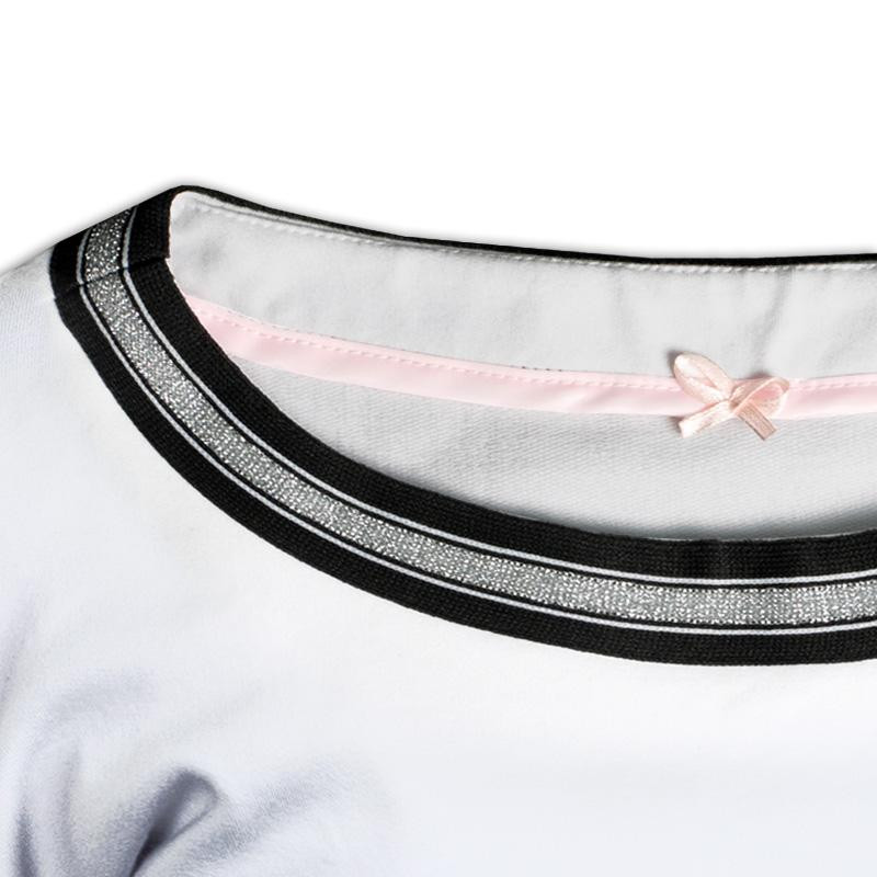 Peplum kid’s blouse with transfer rhinestones (ANGIE) - white 110-116 - sewing set