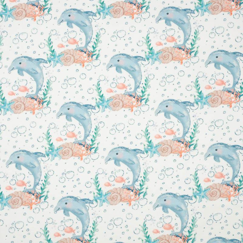 DOLPHIN pat. 3 (MAGICAL OCEAN) - SINGLE JERSEY PANORAMIC PANEL (60cm x 155cm)