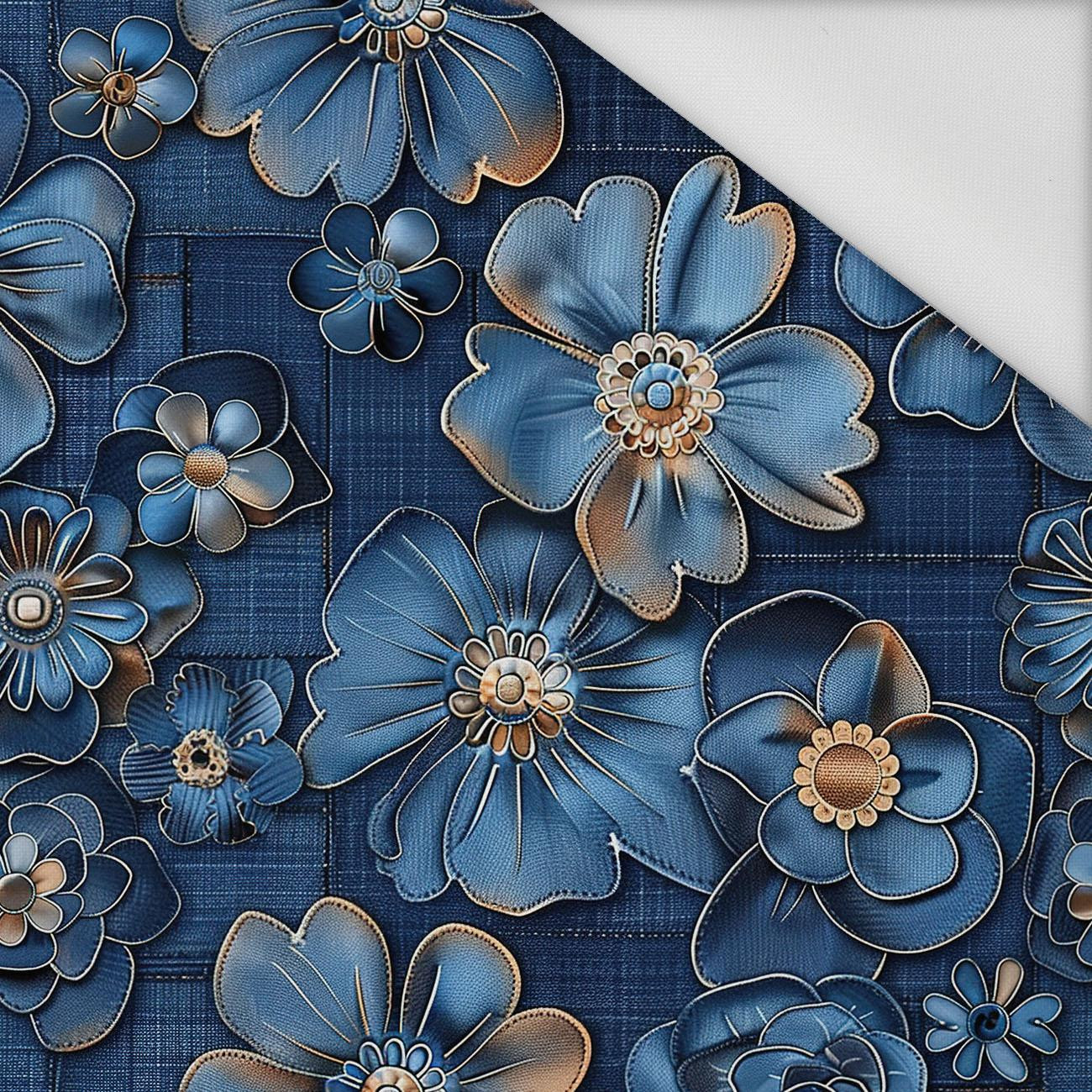 DENIM FLOWERS wz.1 - Waterproof woven fabric