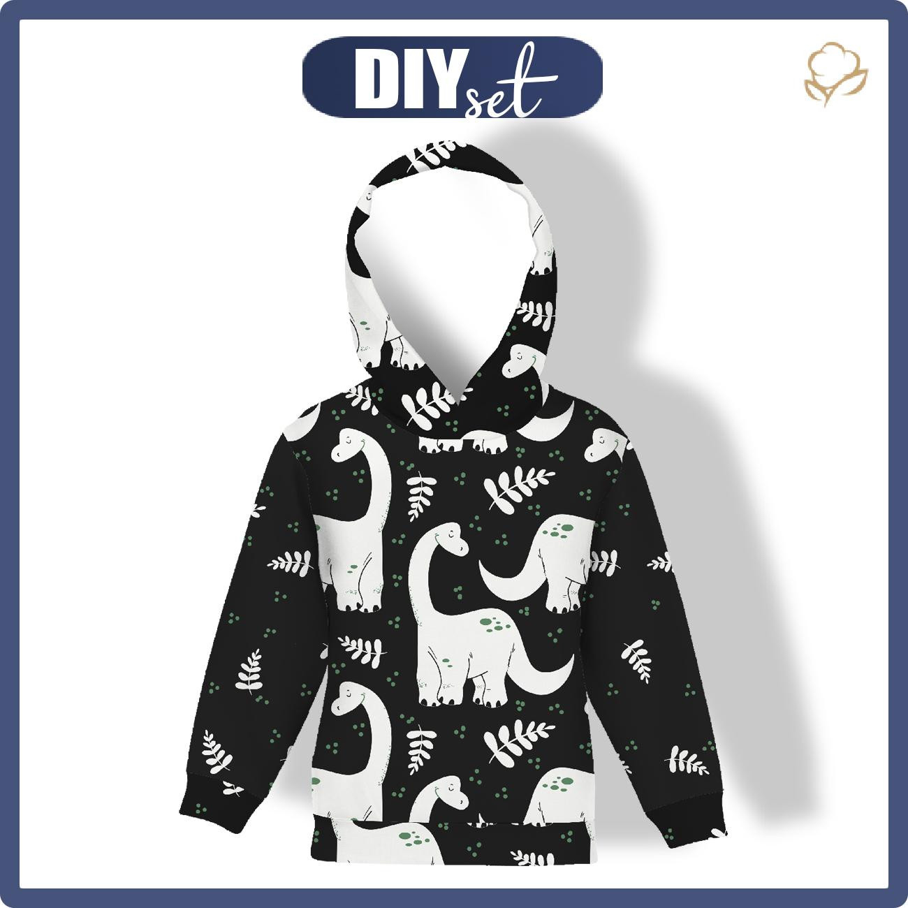 KID'S HOODIE (ALEX) - DIPLODOK / black - sewing set