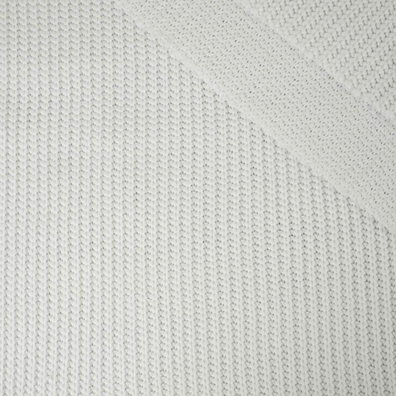 WHITE - Cotton sweater knit fabric 505g