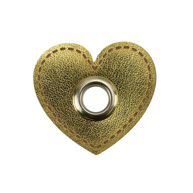 Washer with eyelet Heart - gold