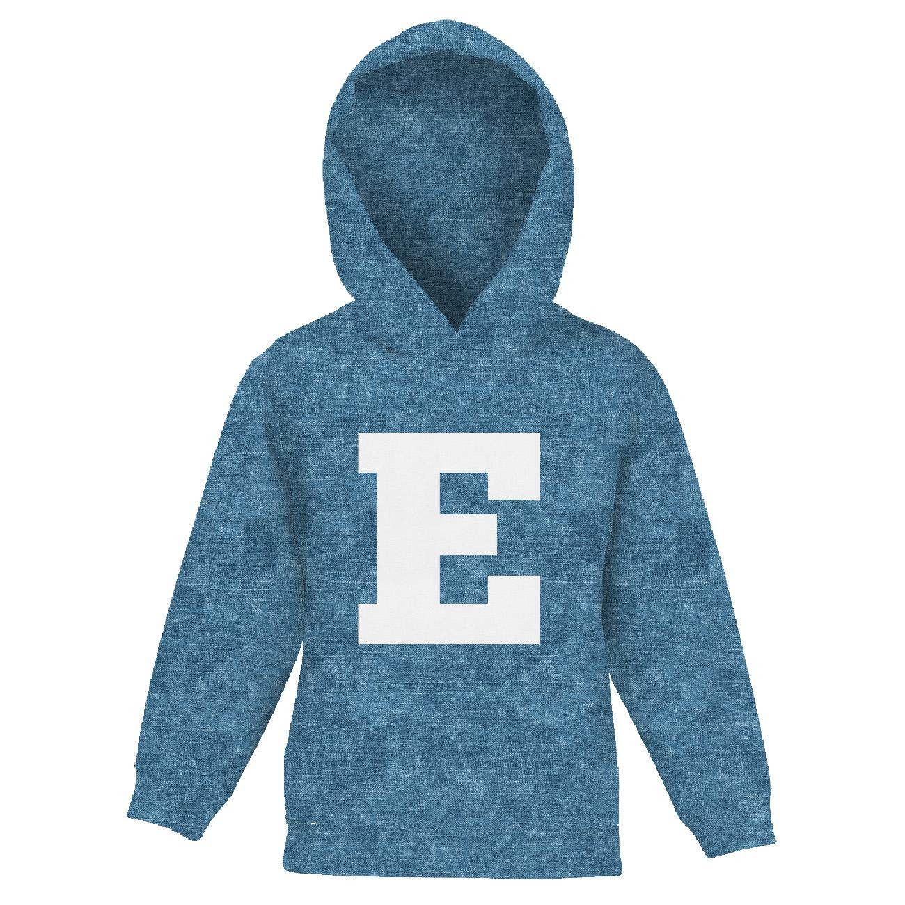 KID'S HOODIE (ALEX) - "E" / acid wash atlantic blue - sewing set