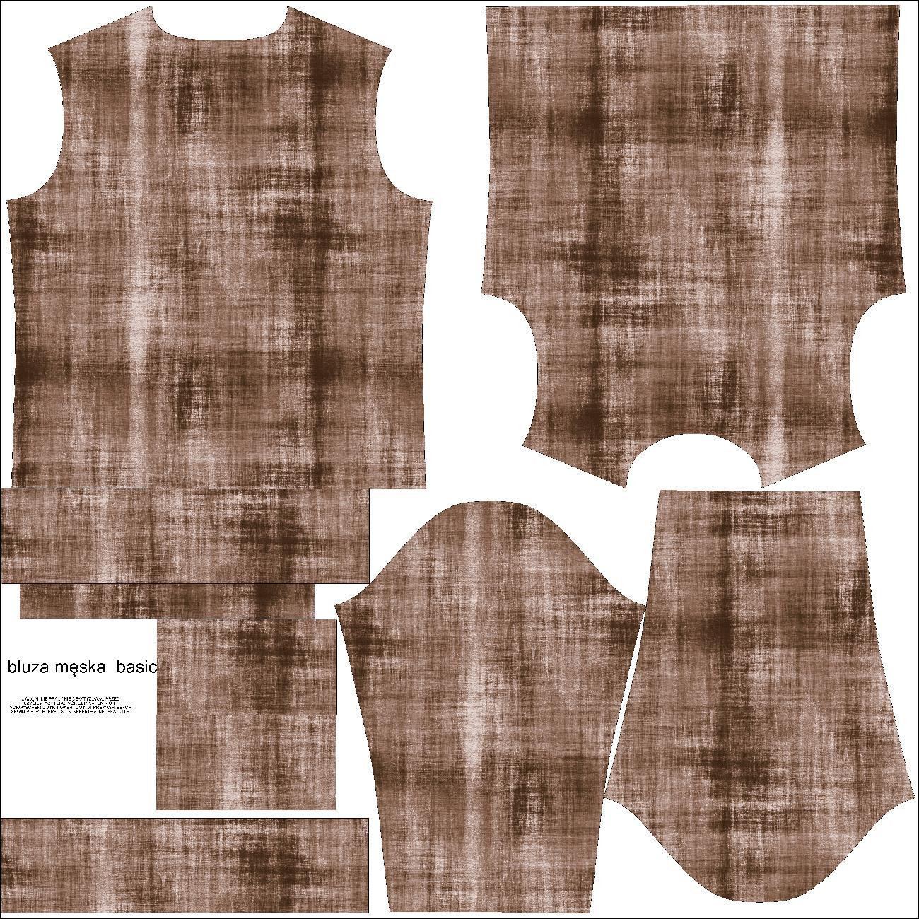 MEN’S SWEATSHIRT (OREGON) BASIC - ACID WASH PAT. 2 (brown) - sewing set