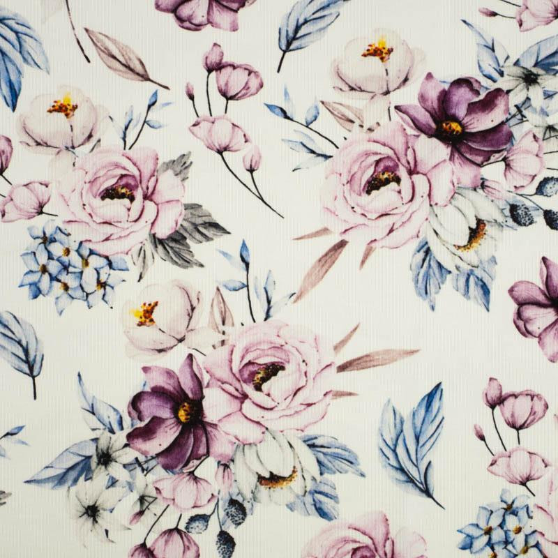 WATERCOLOR BOUQUET Pat. 2 - looped knit fabric