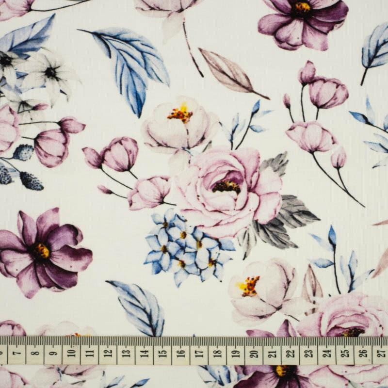 WATERCOLOR BOUQUET Pat. 2 - looped knit fabric