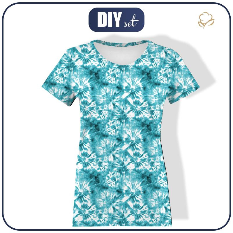 WOMEN’S T-SHIRT - BATIK pat. 1 / sea blue - single jersey