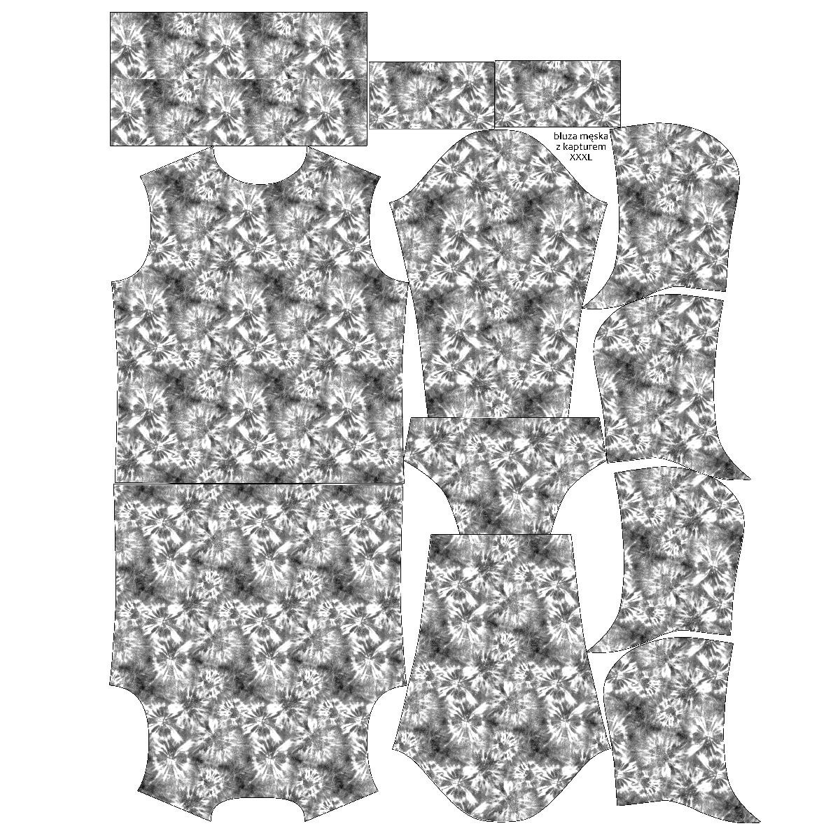 MEN’S HOODIE (COLORADO) - BATIK pat. 1 / grey - sewing set 