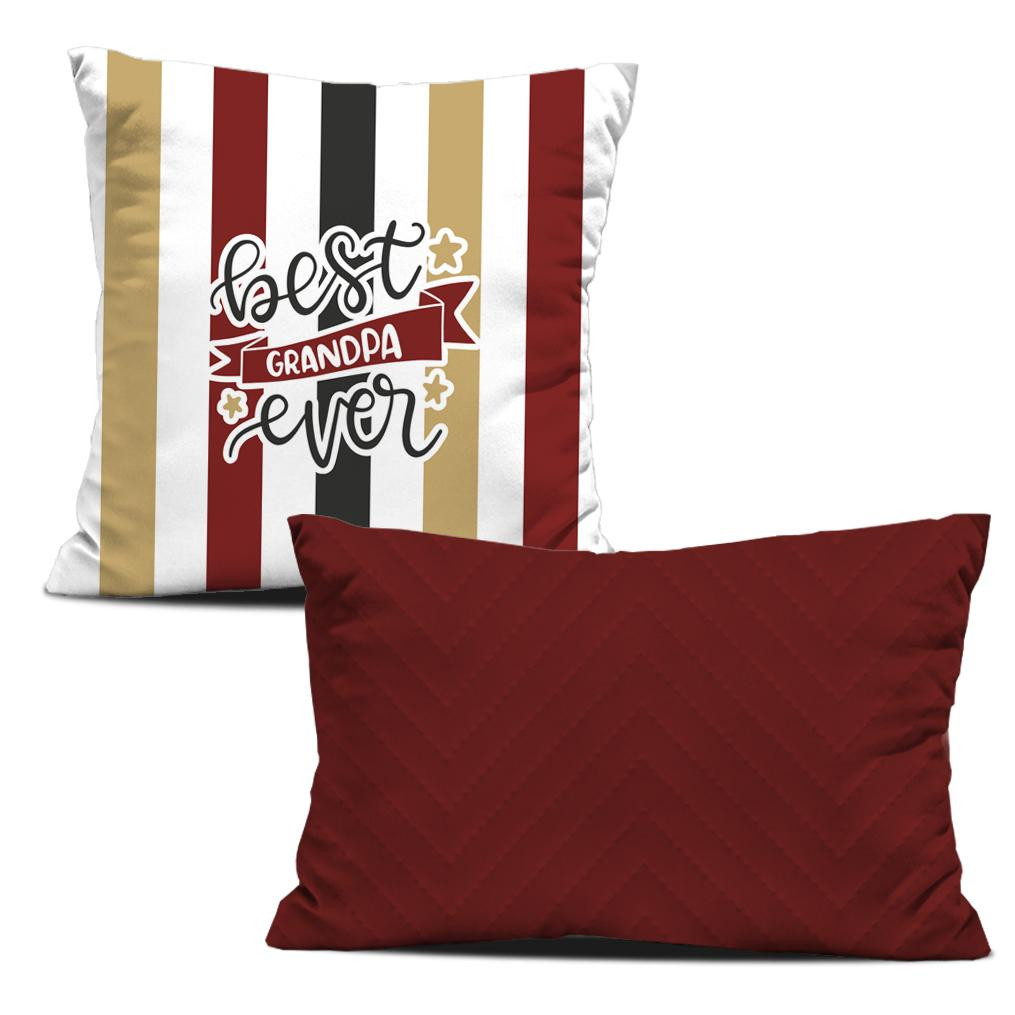 DECORATIVE PILOWS - Best grandpa ever / stripes