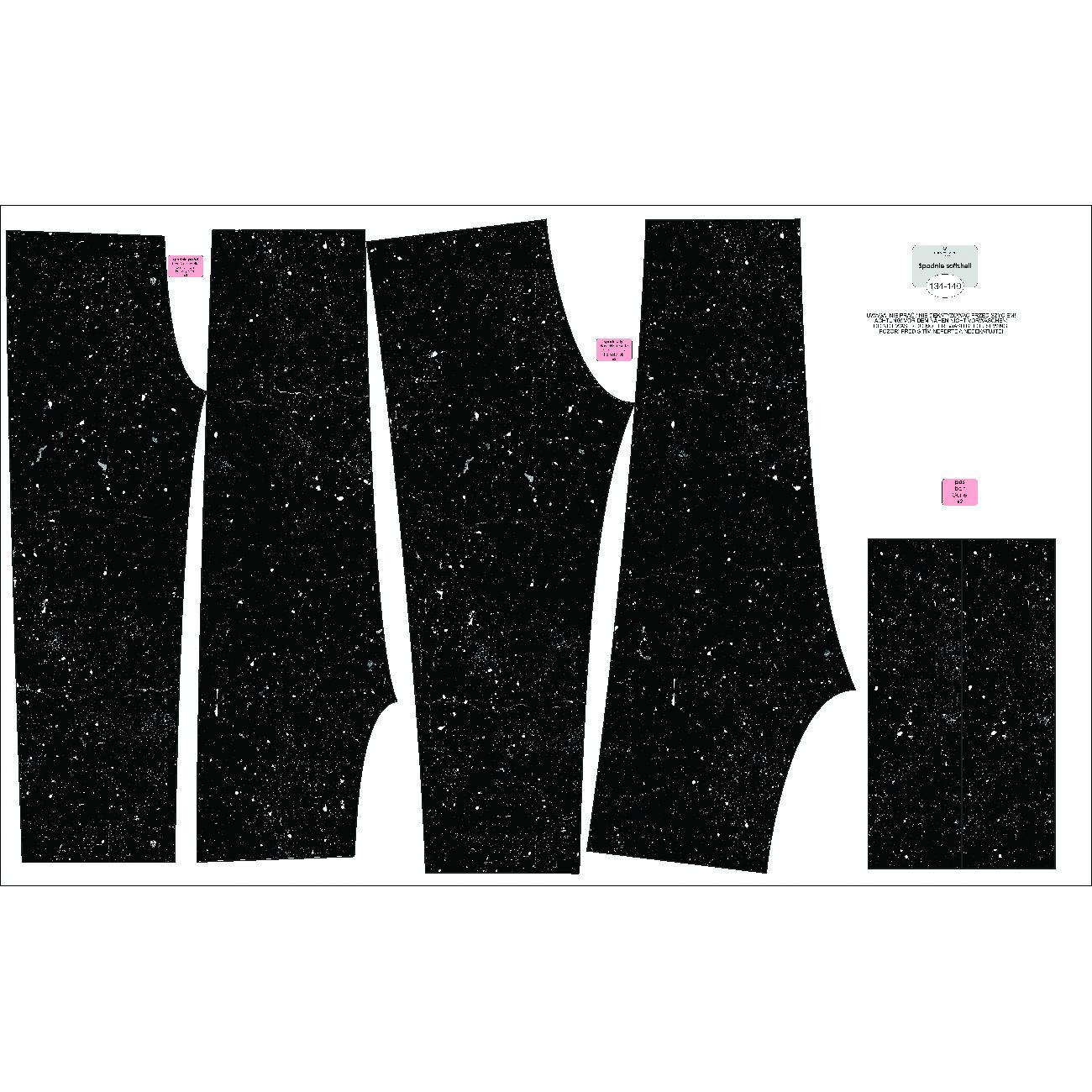 CHILDREN'S SOFTSHELL TROUSERS (YETI) - CONCRETE / black - sewing set